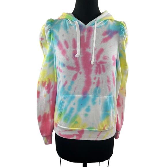 Generation Love Tops - Generation Love Hoodie White Pink Cotton Drawstring Pocket Size X-Small XS
